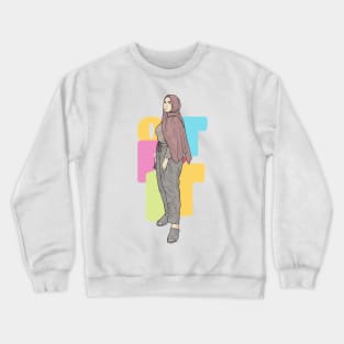 Beautiful Outfit Hijab Girl Crewneck Sweatshirt